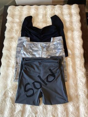 Marika Black, Gray, and Camo Leggings Set